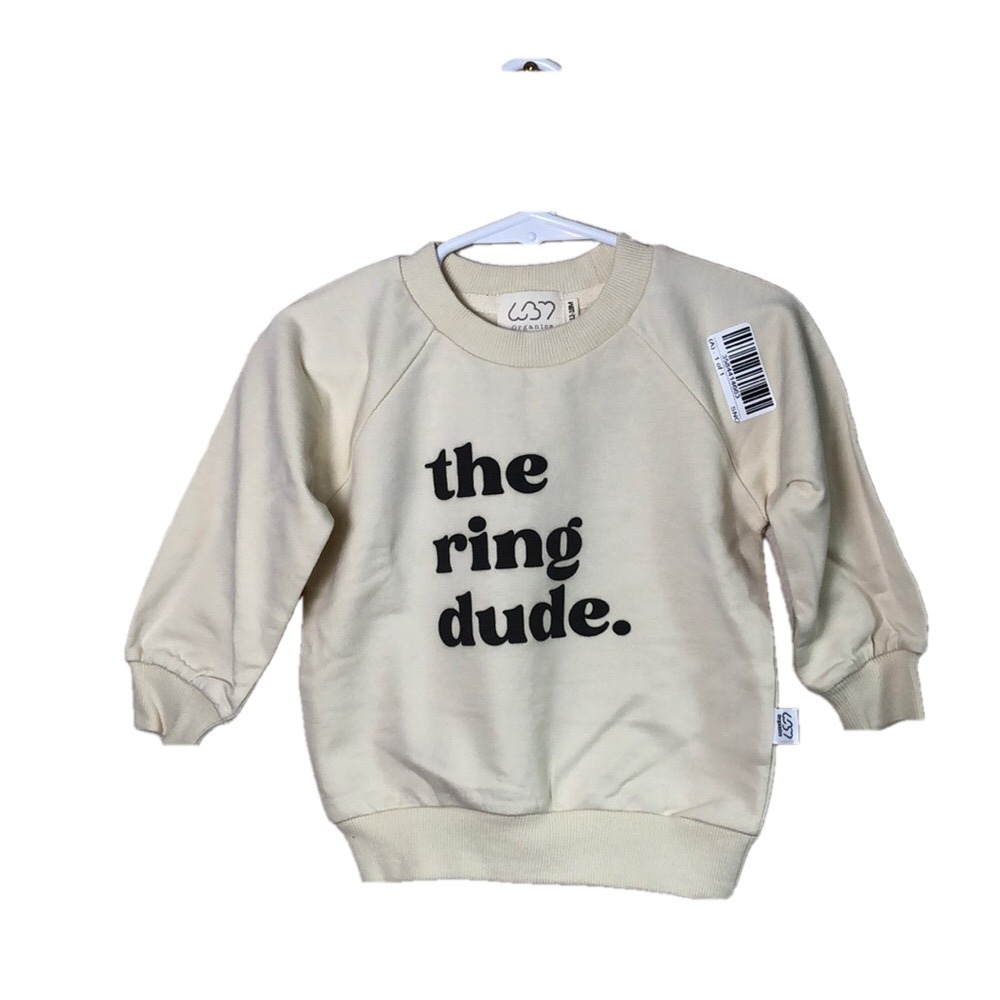 ORGANICS Toddler 12-18 Months The Ring Dude Natural Sweatshirt Ring‎ Bearer NEW